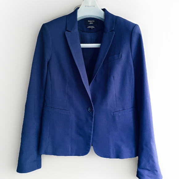 RW&CO 12 Stretch Lining Suit Jacket Lilac Office Career Blazer One Button Purple - Picture 1 of 14